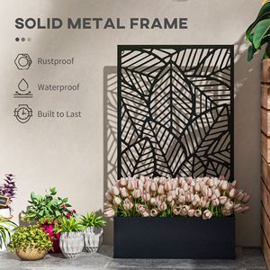 Paravent d'extérieur en métal noir pour jardin surélevé, panneau de séparation mural ou autoportant, jardinière, pots de fleurs, bacs à plantes - Product Image 6