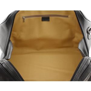 กระเป๋าเดินทางหนังแท้สีเข้มสไตล์วินเทจ กระเป๋าเดินทางสุดสัปดาห์สำหรับผู้ชายและผู้หญิง ความจุขนาดใหญ่ พกพาสะดวก กระเป๋าถือขึ้นเครื่องแบบคลาสสิก - Product Image 5