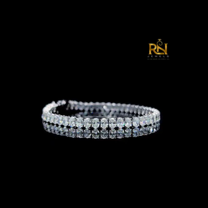 Oval Lab Grown Diamond Tennis Bracelet Four Prong Link Chain Bracelet 9K 14K 18K <b>Solid</b> <b>Gold</b> Fine Jewelry - Product Image 2