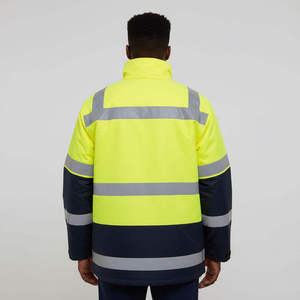 Veste de travail haute visibilité réfléchissante pour hommes, en polyester/coton, classe 3, imperméable, certifiée CE, confortable, pour usage extérieur - Product Image 4