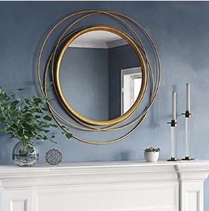 Luxury Oval Wooden Wall Mirror Handcrafted Mosaic Inlay Decorative Mirror Wholesale Vintage Home Decor Bathroom Mirror For Decor - Product Image 4