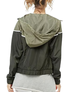 เสื้อแจ็คเก็ตกันลมผู้หญิงคุณภาพสูง โลโก้สั่งทำได้ ผ้าโพลีเอสเตอร์ ไนลอน สไตล์ลำลอง สำหรับกิจกรรมกลางแจ้ง เสื้อแจ็คเก็ตกันลมผู้หญิงแบบเรียบ - Product Image 6