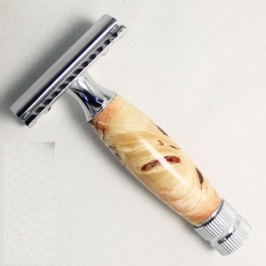 มีดโกนหนวดแบบใบมีดคู่ สีดำด้าน สำหรับผู้ชาย ใบมีดสแตนเลสแบบสองคม - Product Image 2