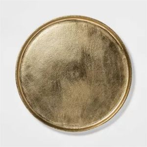 Assiette de service ronde en métal perlée argentée de luxe en gros pour la décoration de table de mariage, de fête, d'hôtel, de restaurant et de banquet - Product Image 5