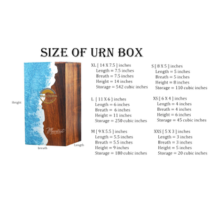 Handcrafted Ocean Wave Resin & Natural Wood Cremation Urn Blue Epoxy Ashes <b>Box</b> Artistic Funeral <b>Memorial</b> <b>Keepsake</b> by AYAANS - Product Image 4