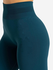Leggings de yoga sin costuras para mujer, de cintura alta, push-up, acanalados, efecto lavado, de alta calidad, para entrenamiento, running y deportes. - Product Image 3