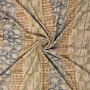 Manta de algodón con estampado de bloques Vintage, manta de algodón, hermosa Manta de algodón hecha a mano, manta hecha a mano - Product Image 3