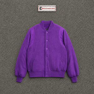 Veste universitaire en laine 100% PREMIUM PURPLE, vêtement d'extérieur élégant pour homme, couleur unie, décontractée, hiver, col rabattu, coupe classique - Product Image 5