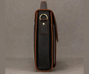 Sac pour ordinateur portable en cuir véritable de qualité supérieure, doux et luxueux, fermeture à glissière |   Porte-documents professionnel élégant et léger pour hommes et femmes |   Bureau - Product Image 3
