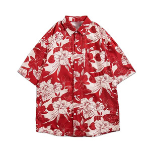 Mens Button Down Floral Shirt Designer Tropical Print Casual Holiday Shirt Premium Fabric Manufacturer Export - Product Image 1