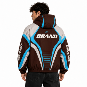 Vestes coupe-vent pour hommes en nylon léger, imperméables et coupe-vent, avec fermeture éclair intégrale, patchwork vierge, personnalisables avec logo, fourniture OEM - Product Image 2