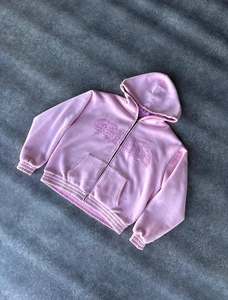 Sweat-shirt à capuche zippé texturé personnalisé pour homme avec lettres en relief – Léger, premium, style streetwear, toucher doux, décontracté - Product Image 3