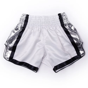 Men Custom MMA Boxing Muay Thai Kickboxing Fight Training Gym Martial Arts Shorts Silk Screen Printed 100% Polyester 160g OEM - Product Image 6