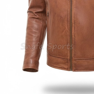 Blouson en cuir bomber personnalisé pour homme, en cuir d'agneau véritable, à vendre à bas prix avec design sur mesure - Product Image 4