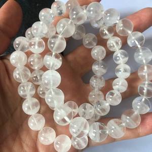 Cuentas de Cuarzo Lodolita Natural Blanco para Jardín, Hilo Completo de Cristal Fantasma para Fabricación de Joyas y Manualidades DIY - Product Image 2