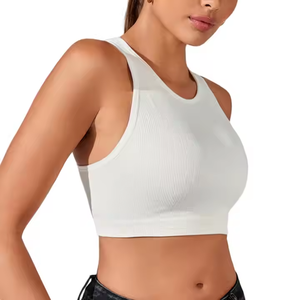 Débardeur Sportif Vintage Personnalisé en Maille Col V pour Femme, Couleurs au Choix, Écologique, Respirant, en Spandex et Polyester, Longueur Standard, avec Dentelle - Product Image 1