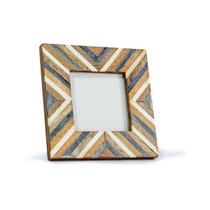 Promotion High Quality Handmade Eco-Friendly Durable Bone Inlay UV Printed Modern <b>Rustic</b> Rectangle Tabletop 2 Color Photo Frame - Product Image 6