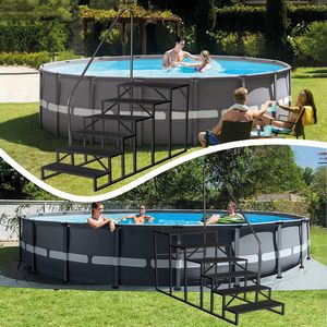 Scala per Piscina a 6 Gradini Rinforzata con Corrimano, Scaletta per Piscine Fuori Terra e Vasche Idromassaggio per Uso Esterno - Product Image 5