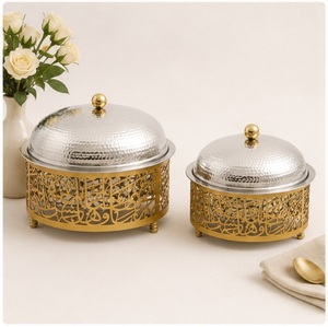 Olla de Acero Inoxidable de Calidad Premium con Caligrafía Islámica, Calentador de Comida, Diseño Árabe de Lujo, Cazuela para Buffet de Ramadán, Catering de Hotel - Product Image 2