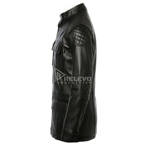 Vestes décontractées pour hommes, veste en cuir pour hommes, veste bomber en cuir pour hommes, veste en cuir de crocodile personnalisée, veste en cuir noir - Product Image 3