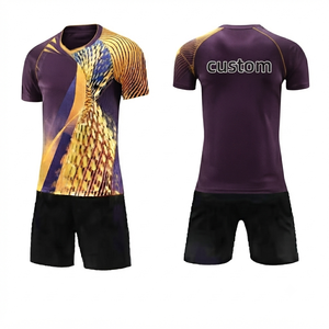 Conjunto de Camiseta de Fútbol Unisex para Adultos, Color Oscuro, 100% Poliéster, Transpirable, Absorbente de Humedad, Tejido de Malla con Impresión por Transferencia de Calor, Deportivo - Product Image 1