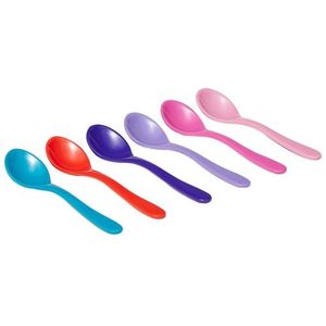 Ensemble de cuillères en résine colorées, forme ronde légère, pour un usage quotidien, artisanat en résine - Product Image 1