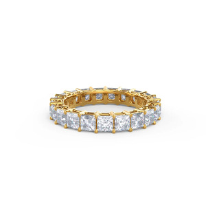 แหวนเพชรทรงเจ้าหญิงสีขาวทองคำขาว ประดับเพชรแล็บโกรว์แบบ Eternity Band - Product Image 6