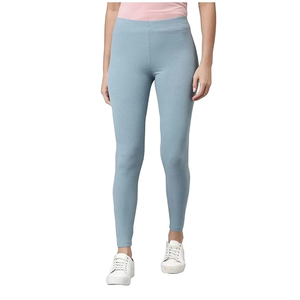High Waist Ribbed Leggings Full Length Solid Color Knitted Spandex Polyester Stretch Breathable Comfortable Compression Women's - Product Image 4