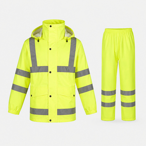 Traje de Lluvia de Seguridad Reflectante Impermeable y Protector Contra Vapores de Alta Visibilidad, Chaqueta y Pantalones para Trabajo de Rescate de Emergencia - Product Image 2