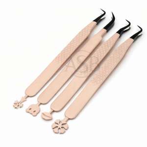 Pinzas para Pestañas con Diseño Personalizado, Agarre de Diamante, Acero Inoxidable de Primera Calidad, Punta de Fibra, Logotipo Privado - Product Image 2