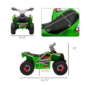 Auto Elettrica Giocattolo Verde 6V per Bambini da 18-36 Mesi, Movimento Avanti e Indietro, Ruote Resistenti all'Usura - Product Image 3