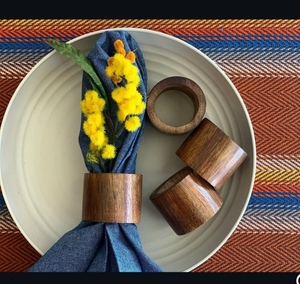 Wooden Napkin Rings Ring Shape Vintage <b>Table</b> Decoration 4.5cm Width Durable Wedding Use handmade wooden napkin ring <b>table</b> decor - Product Image 5