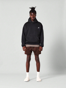 Sweat à capuche unisexe 500 GSM 100 % coton à épaules tombantes pour homme, logo en relief personnalisable, pull épais avec doublure polaire pour l'hiver, couleur unie, USA - Product Image 1