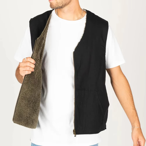 Chaleco Utilitario de Lana para Hombre, Personalizado, de Alta Calidad, Sólido, Transpirable, sin Mangas, con Cierre de Cremallera, OEM - Product Image 4