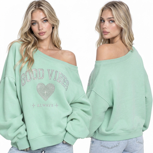 Women's Off Shoulder Sweatshirts Rhinestone Print Oversized <b>Sweat</b> Shirt Cotton Fleece Knitted Autumn Wear <b>Top</b> Ladies Baggy <b>Sweat</b> - Product Image 4