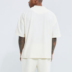 Camiseta de Hombre Oversize Personalizada al por Mayor, Cuello Redondo, Hombro Caído, Color Liso, Estilo Hip Hop, 100% Algodón Ecológico - Product Image 5