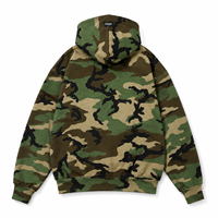 Vente en gros Sweat à capuche zippé camouflage pour homme, style streetwear, coupe oversize, en polaire épaisse, avec logo personnalisé
