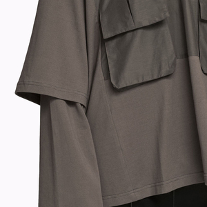 เสื้อยืดแขนยาวผู้ชายลำลอง ผ้าฝ้าย 100% สองชั้น สั่งทำได้ ทรงโอเวอร์ไซส์ เรียบๆ พิมพ์ลาย แขนถักสองชั้น - Product Image 4