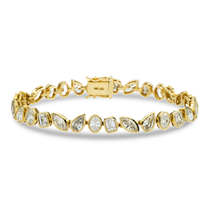 Bracelet tennis en or de luxe avec diamants naturels, best-seller, pour mariage et anniversaire, bijoux fins, cadeau disponible à bon prix - Product Image 1