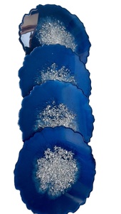 Juego de posavasos de resina azul hechos a mano indios, 4 Uds., alfombrillas y almohadillas de Decoración de mesa de calidad Premium, accesorios de precio a granel - Product Image 3