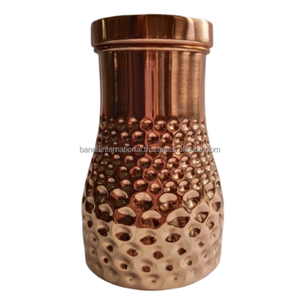 Pure <b>Copper</b> Hammered <b>Bottle</b> With Polish Finished Indian Hand Made Health Benefits <b>Copper</b> <b>Bottle</b> Metal <b>Drinking</b> Water <b>Bottle</b> - Product Image 3