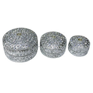 Fabriqué en Inde, boîte à bijoux artisanale en velours, boîte de rangement pour bijoux, taille personnalisée, emballage cadeau, boîte de cadeau de mariage, lot de 3 pièces - Product Image 2