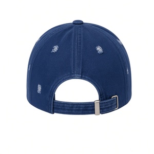 Gorra de Béisbol de Mezclilla Azul Oscuro para Hombre, Estilo Casual, con Letra Bordada, Diseño Desgastado, Ajustable, de Algodón, para Exteriores - Product Image 4