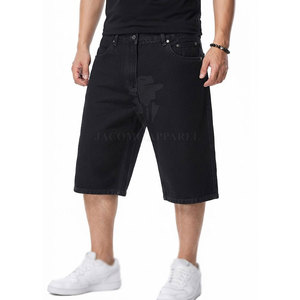 Classic Cotton <b>Men</b> <b>Jeans</b> Jorts With <b>Relaxed</b> <b>Fit</b> Mid Rise With Pocket Design For Outdoor Street Daily Activities - Product Image 4