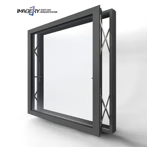 Double glazed glass soundproof automatic aluminum alloy profile curtain wall parallel opening windows price