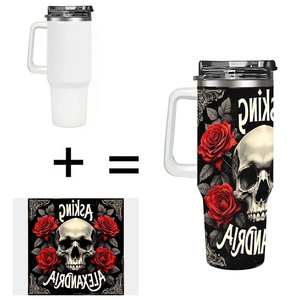 Custom Stainless Steel Tumbler 40oz <b>Large</b> Capacity Drinkware With Handle For Outdoor Use - Product Image 1