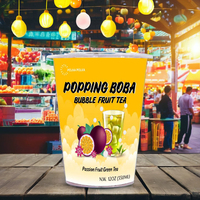 OEM/ Label Pribadi Diterima Minuman Siap Saji Popping Boba Rasa Buah Markisa Teh Hijau Gelas PP 350ml Bahan Bubble Tea Taiwan 18