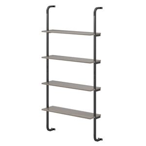 Scaffalatura industriale a 4 livelli con struttura in metallo mensole a muro per soggiorno o cucina - Product Image 5