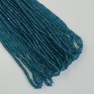 Perles facettées rondes en apatite néon naturelle AAA, 3-4 mm, apatite bleue, pour la fabrication de bijoux, fournisseur en gros - Product Image 3