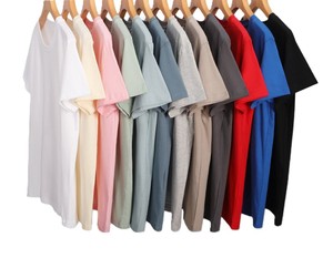 Bangladesh China Factory Price Custom Logo Embroidery OEM Customized Logo Embroidery 180GSM Pure Cotton Unisex Crew Neck Loose F - Product Image 1